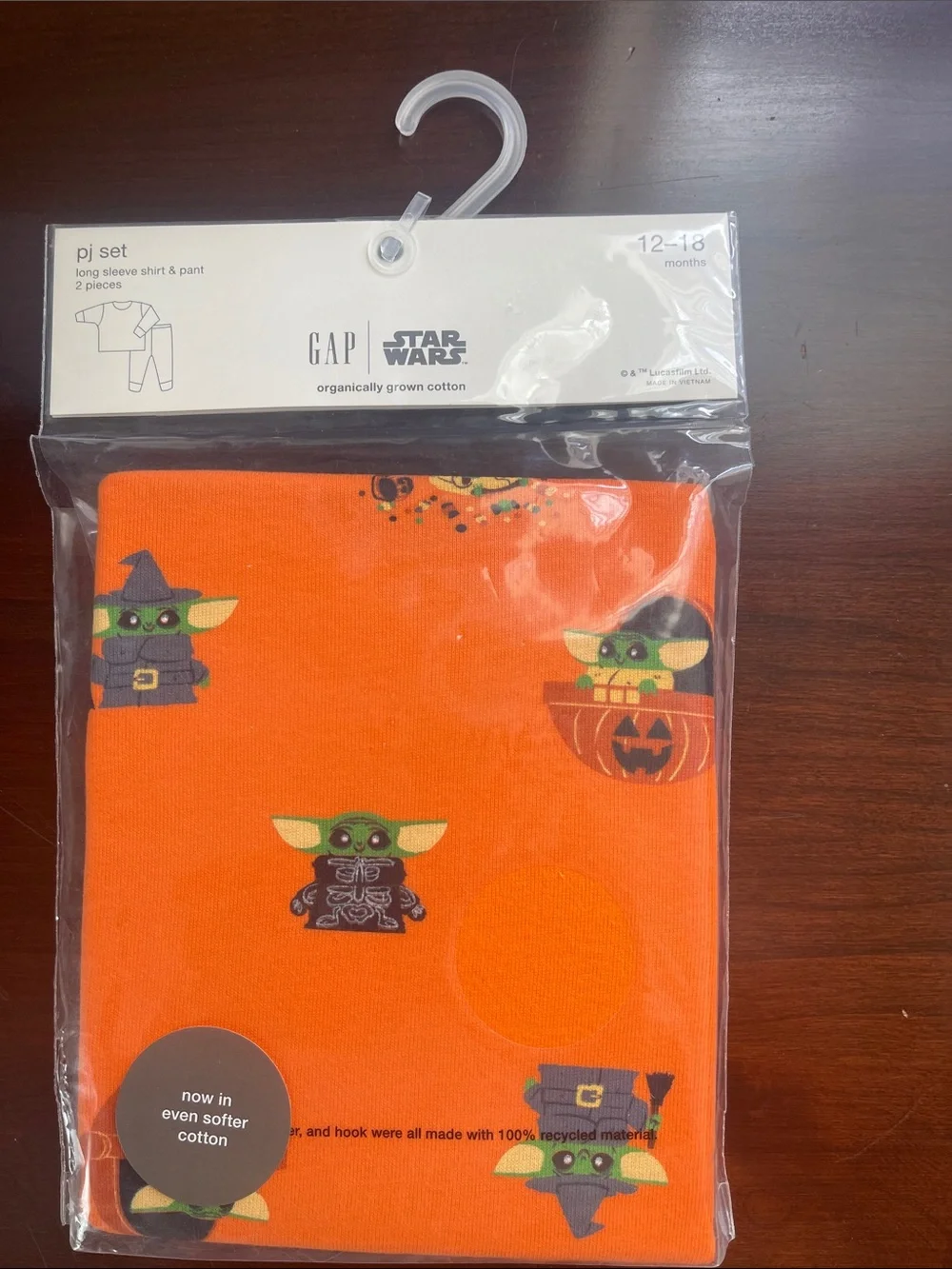 GAP Orange Baby Yoda Halloween Pajama Set